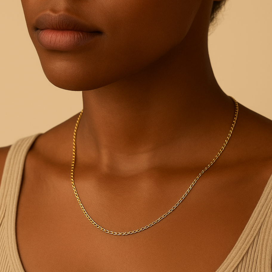 14K Lightweight Flat Anchor Link Necklace
