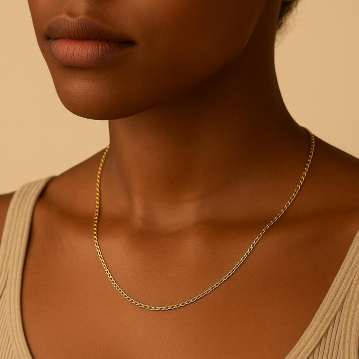 14K Lightweight Flat Anchor Link Necklace