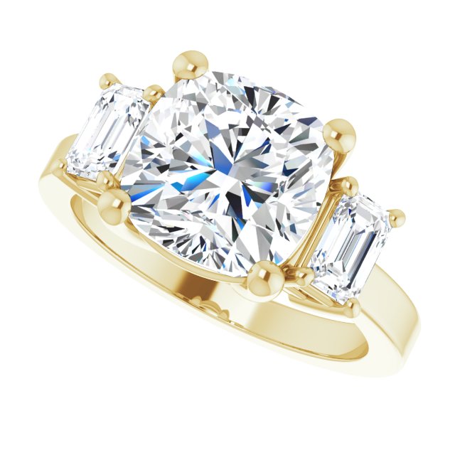 Qalb With 3.71 Carat Cushion Shape Lab Diamond