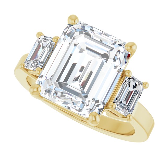 Qalb With 1.0 Carat Emerald Shape Natural Diamond