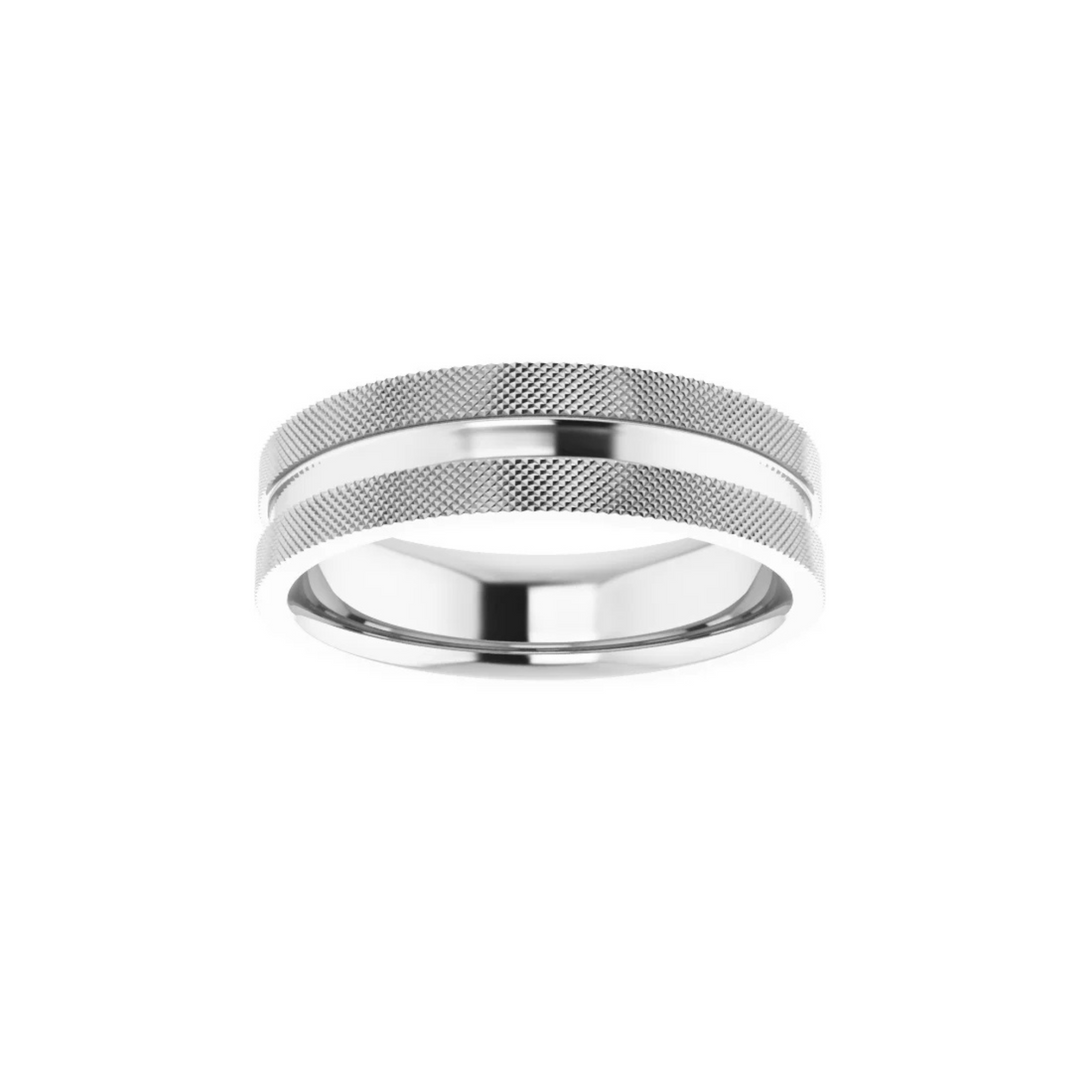 Knurled Edge Flat Band 6mm