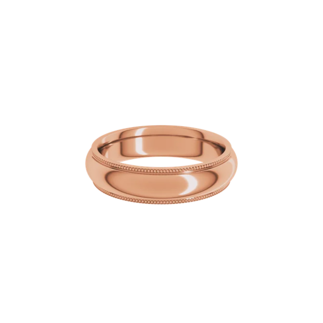 Milgrain Edge Wedding Band 5mm