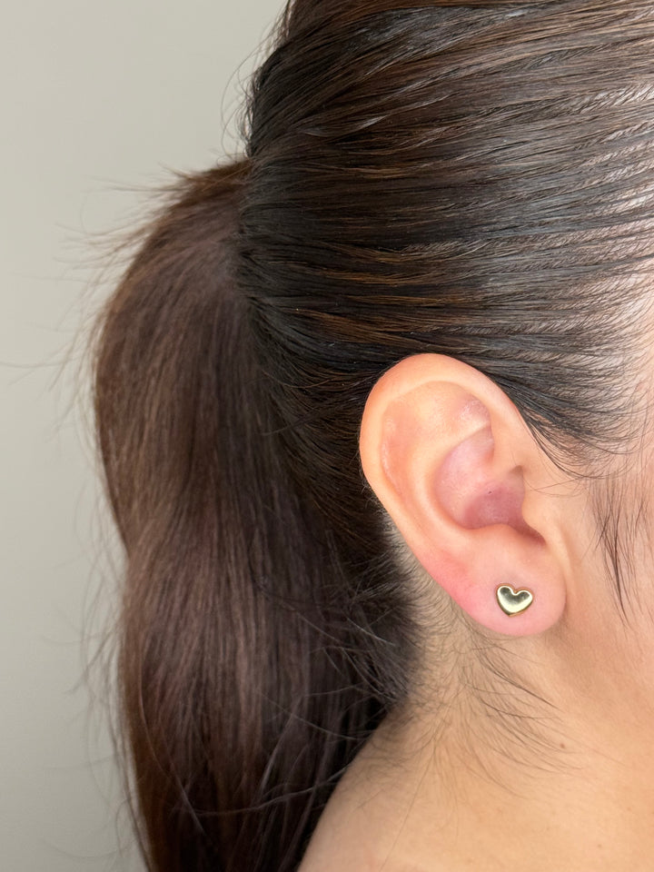 Amour 14K Gold Heart Studs