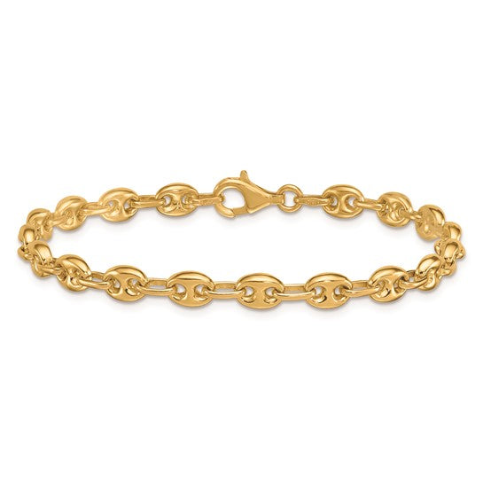 14K Puffed Anchor Bracelet