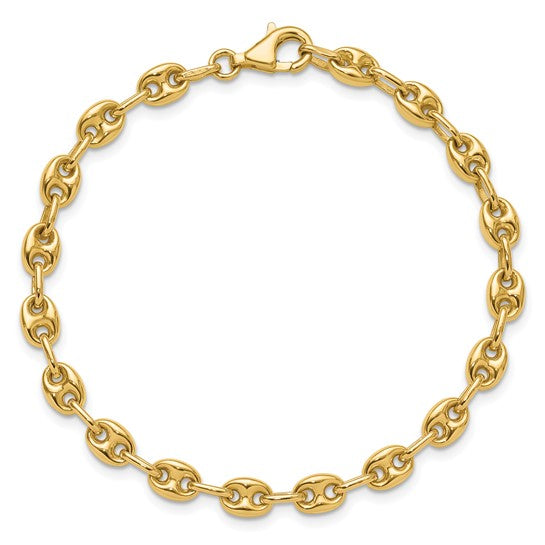 14K Puffed Anchor Bracelet