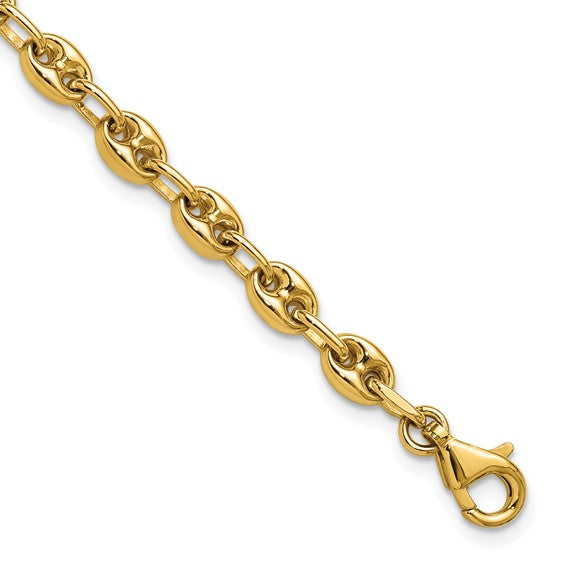 14K Puffed Anchor Bracelet