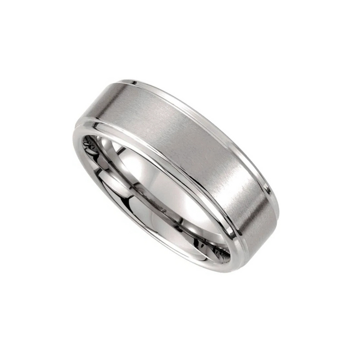 Tungsten Rounded Edge With Satin Finish 8mm