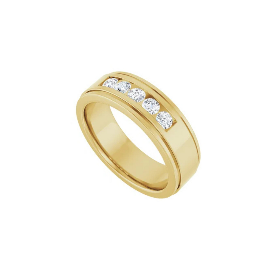 5-Stone Channel Set Band 7mm