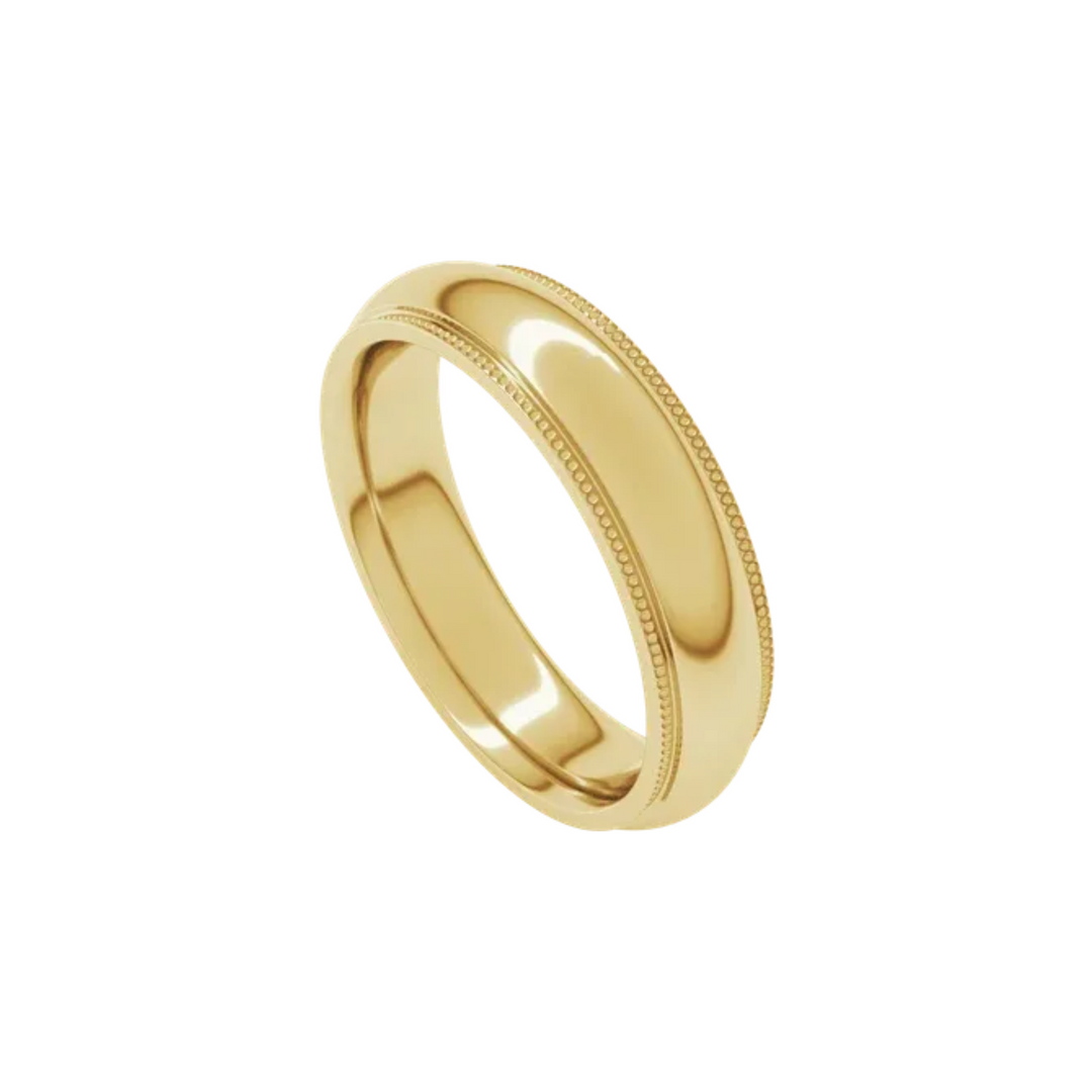 Milgrain Edge Wedding Band 5mm