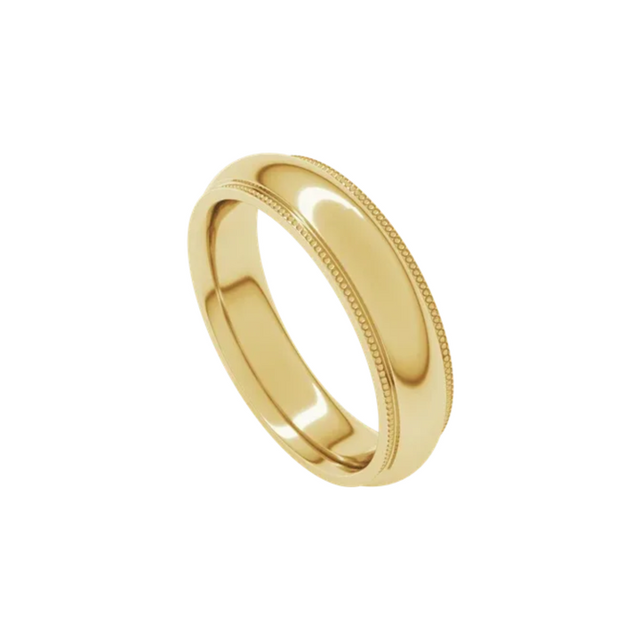 Milgrain Edge Wedding Band 5mm