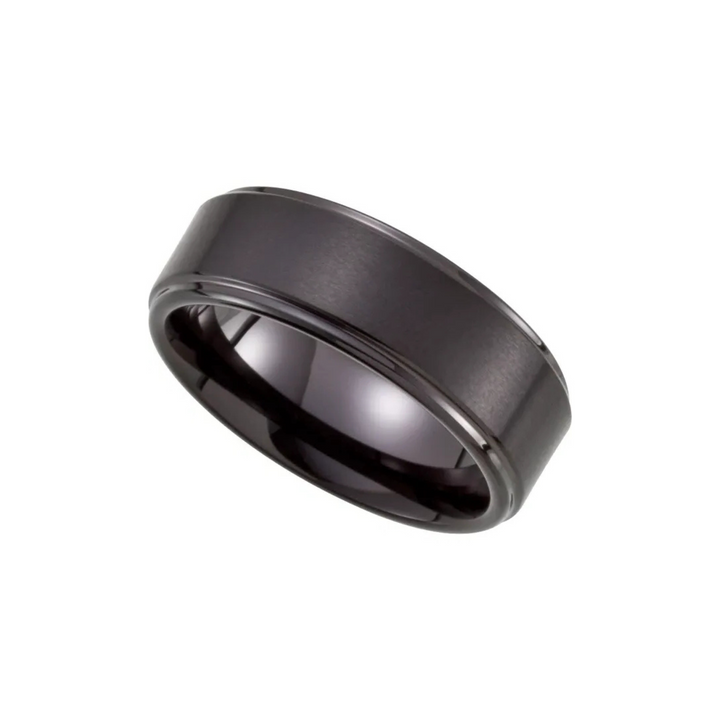 Black Tungsten Stepped-Edge 8mm