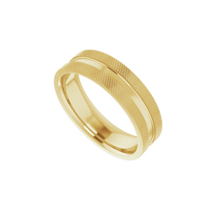 Knurled Edge Flat Band 6mm