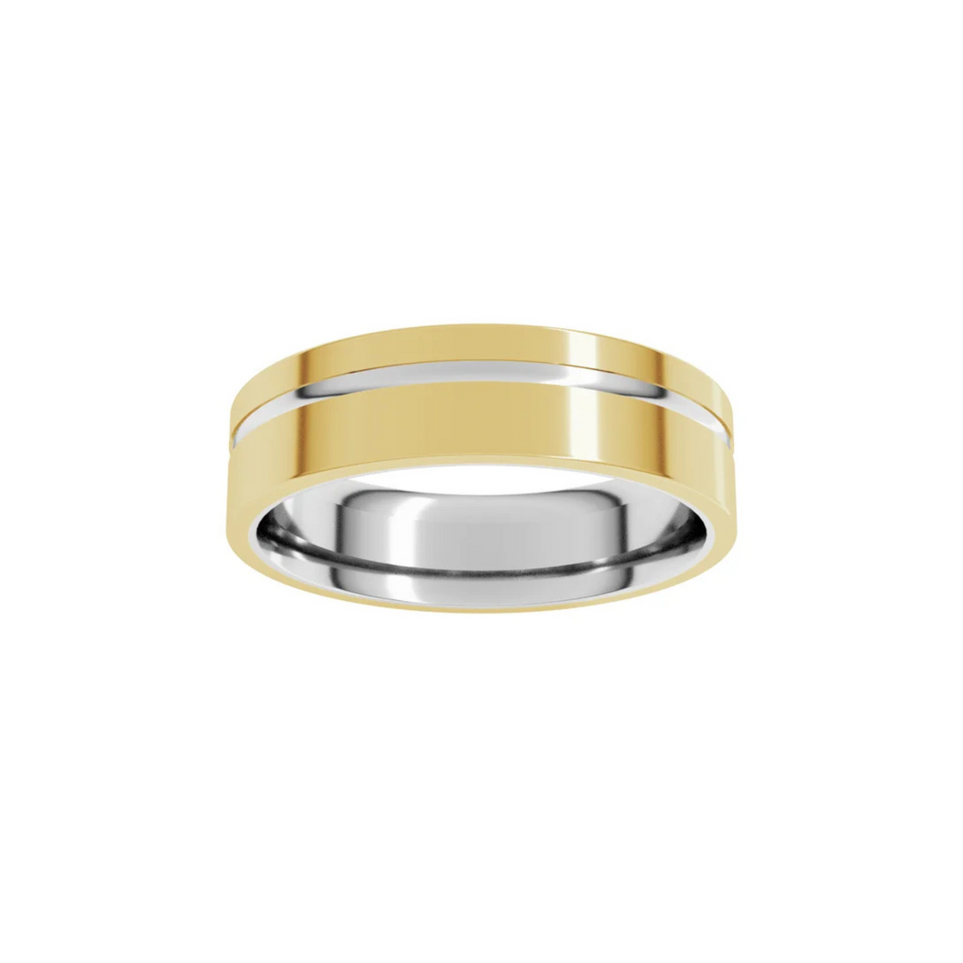 Two Tone Grooved Comfort Fit 6mm