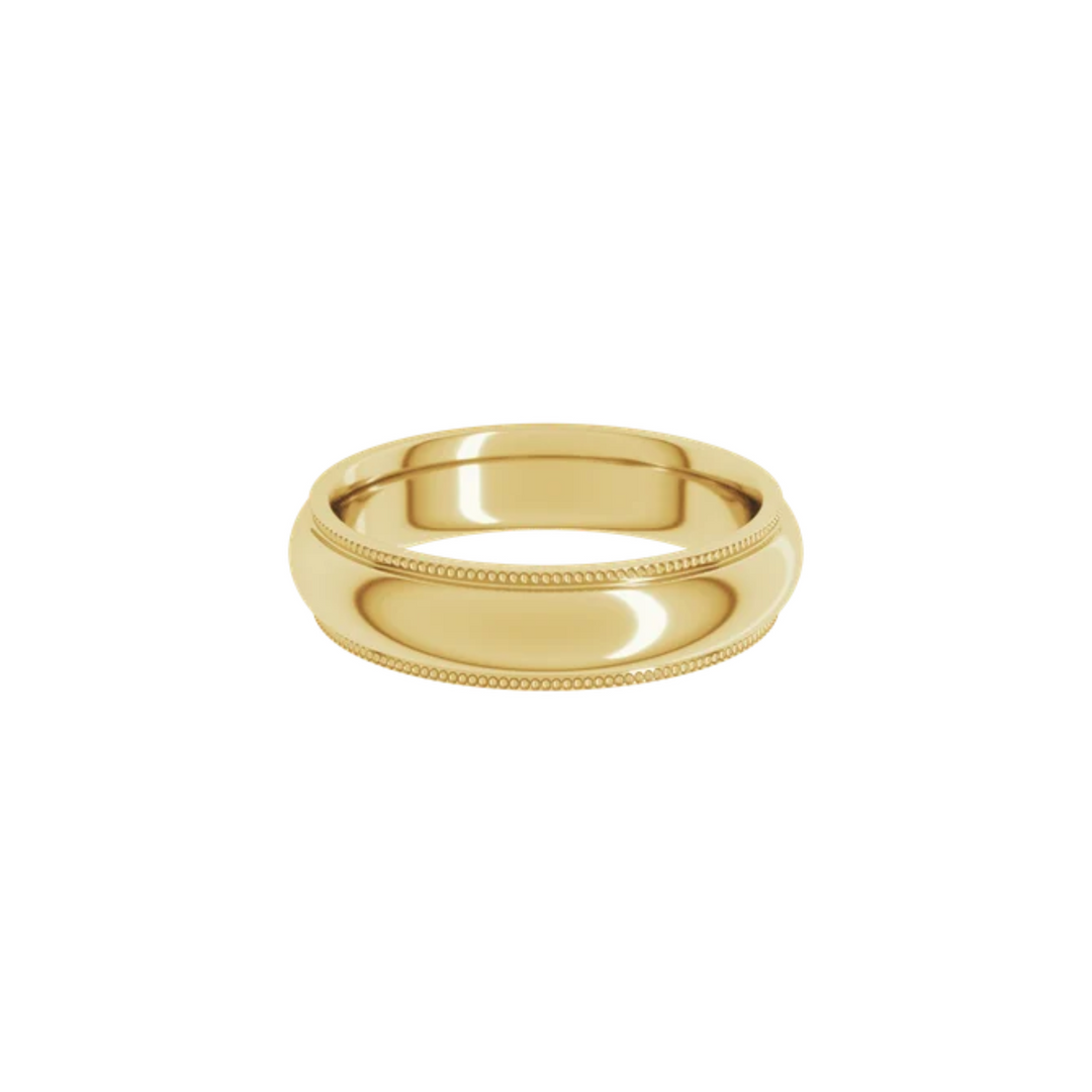 Milgrain Edge Wedding Band 5mm