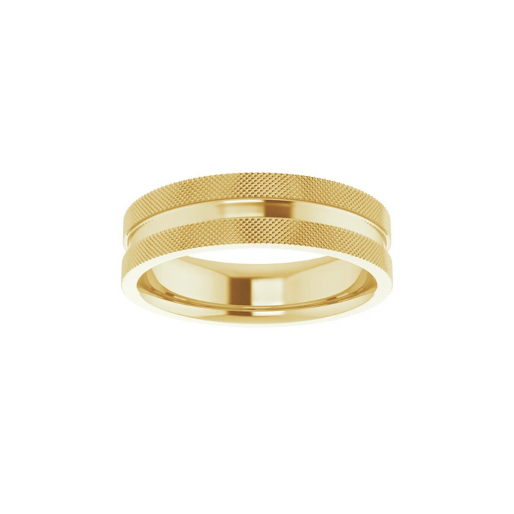 Knurled Edge Flat Band 6mm