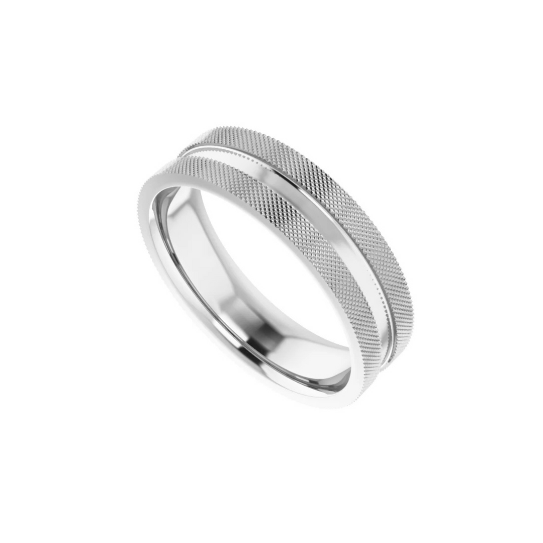 Knurled Edge Flat Band 6mm