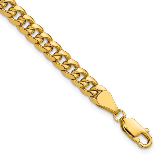 14K Semi-Solid Miami Cuban Bracelet
