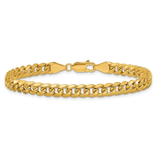 14K Semi-Solid Miami Cuban Bracelet