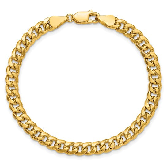 14K Semi-Solid Miami Cuban Bracelet