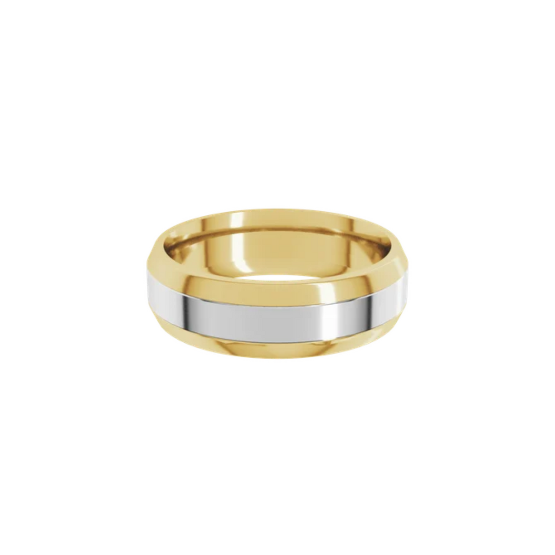 Two-Tone Beveled Band 6mm