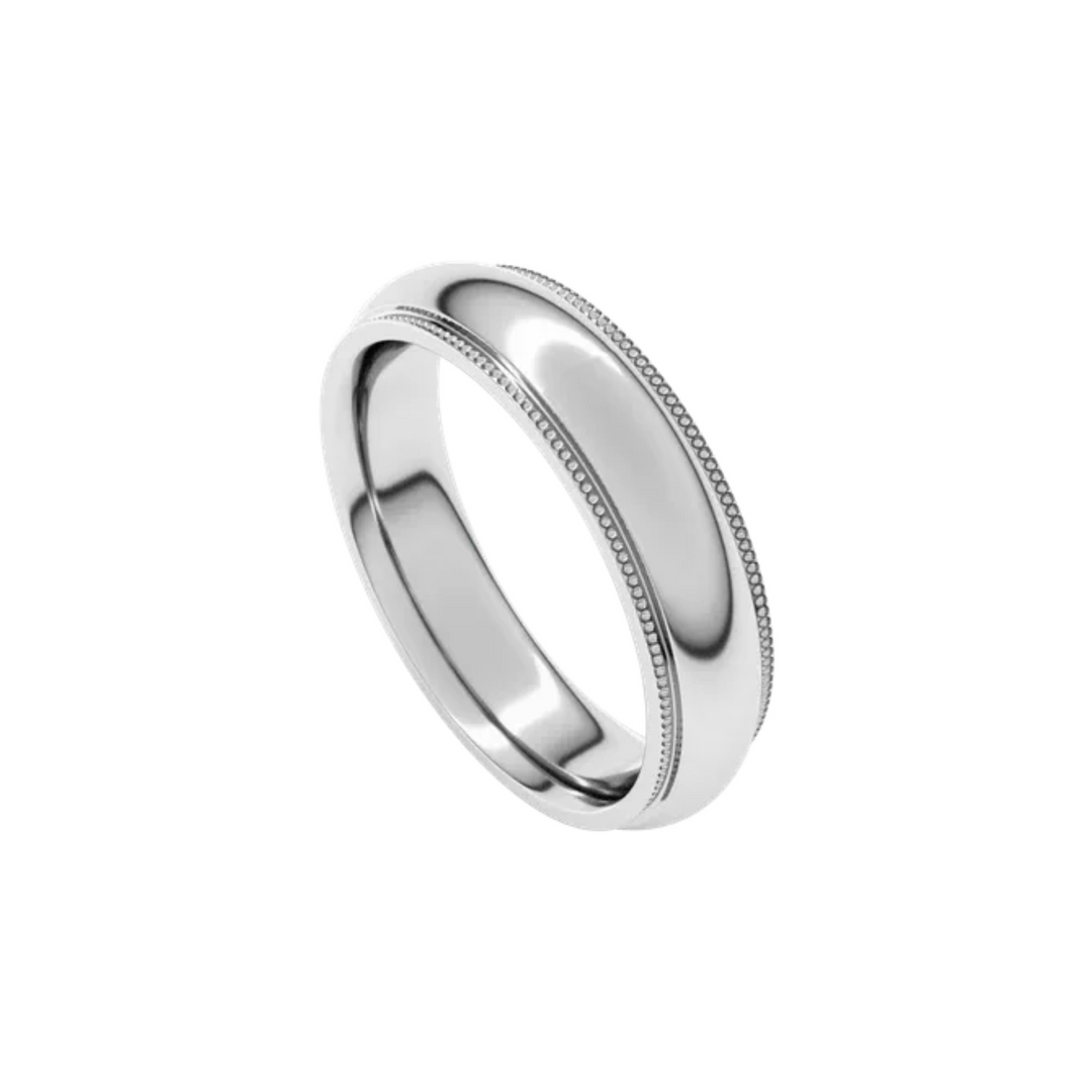 Milgrain Edge Wedding Band 5mm