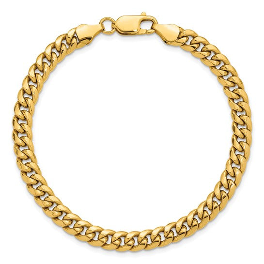 14K Semi-Solid Miami Cuban Bracelet