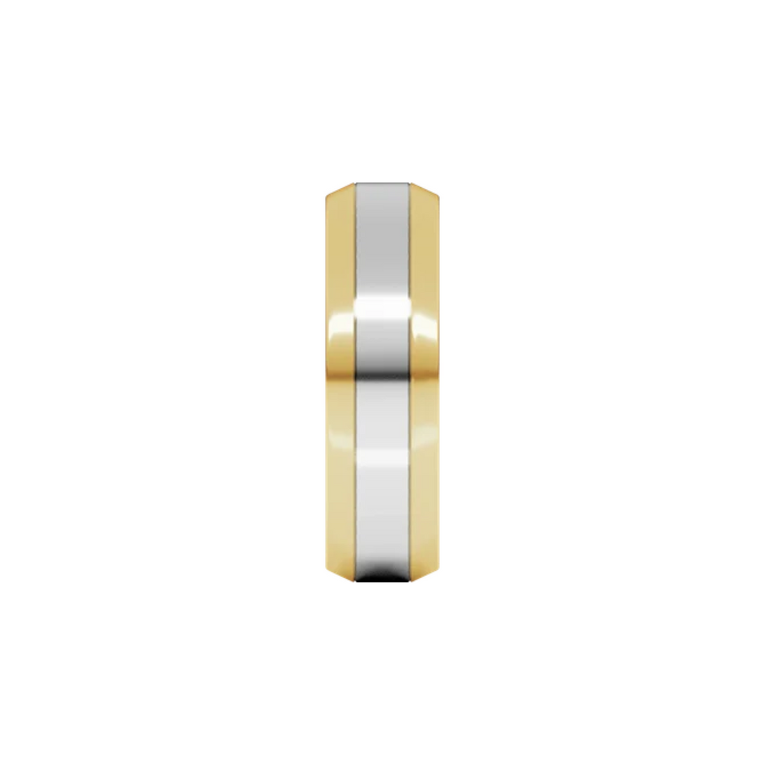 Two-Tone Beveled Band 6mm