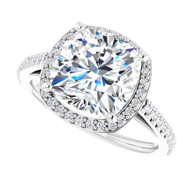 Den With 1.03 Carat Cushion Shape Lab Diamond