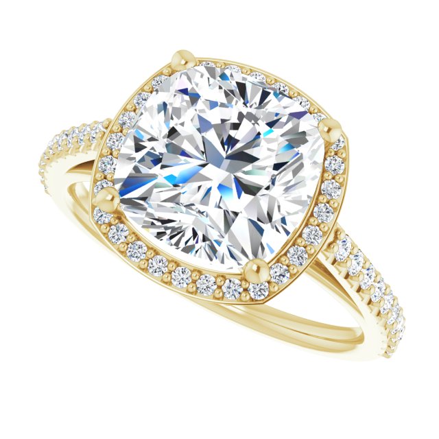 Den With 1.3 Carat Cushion Shape Lab Diamond