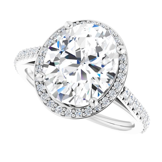 Den With 3.01 Carat Oval Shape Lab Diamond