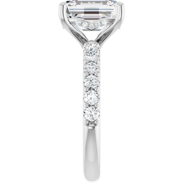 white gold emerald