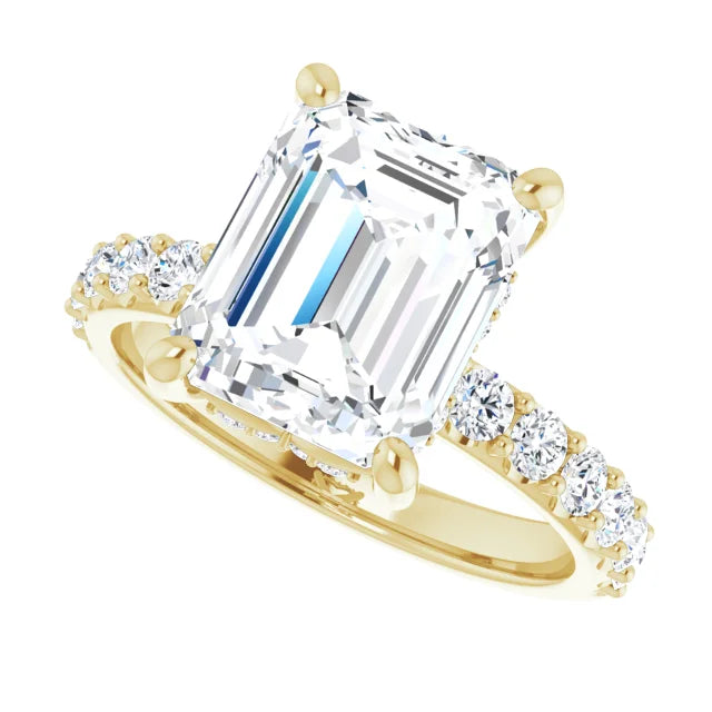 Dzi With 1.03 Carat Emerald Shape Natural Diamond