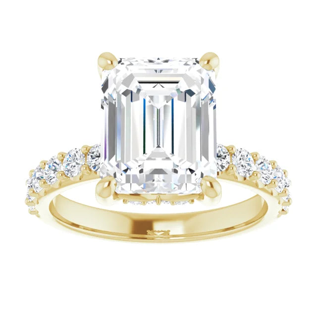 yellow gold emerald