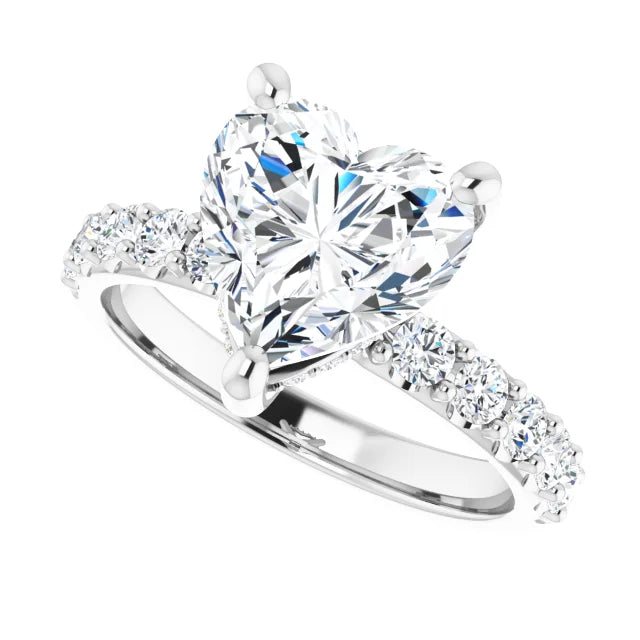 white gold heart