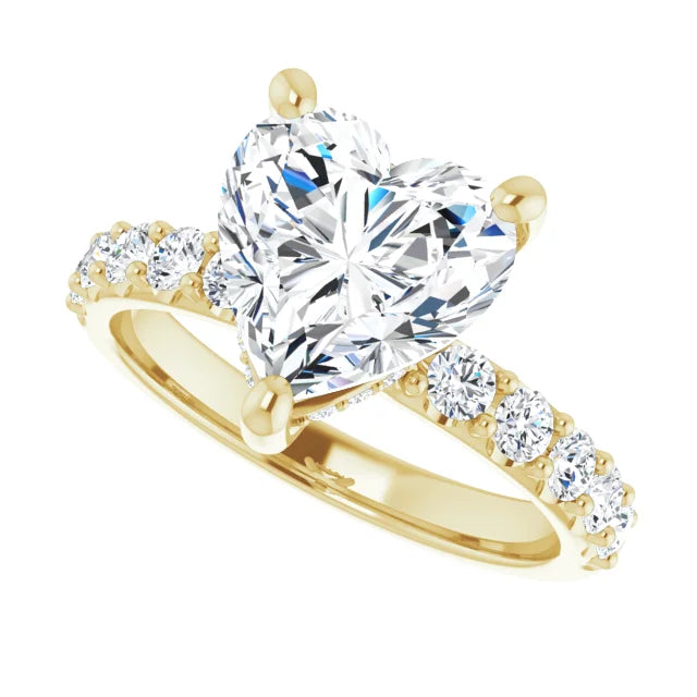 Dzi With 1.0 Carat Heart Shape Natural Diamond