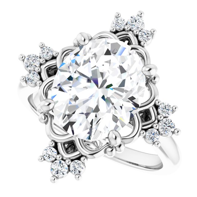 Hart With 2.0 Carat Oval Shape Natural Diamond