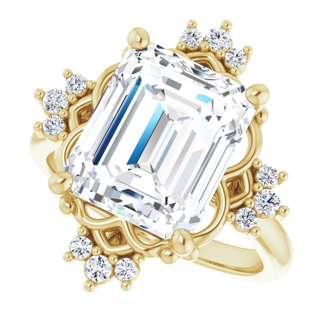 Hart With 1.5 Carat Emerald Shape Natural Diamond