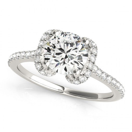 Delphine Trilogy Diamond Engagement Ring With 0.71 Carat Marquise Shape Natural Diamond