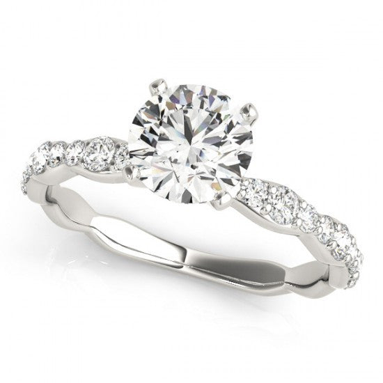 Classic 6 prongs Diamond engagement ring With 0.26 Carat Round Shape Lab Diamond