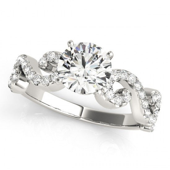 Angelina Halo Diamond Engagement Ring With 0.34 Carat Pear Shape Lab Diamond