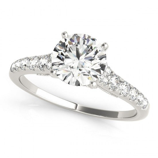 Amelie Trilogy Diamond Engagement Ring With 0.41 Carat Princess Shape Natural Diamond
