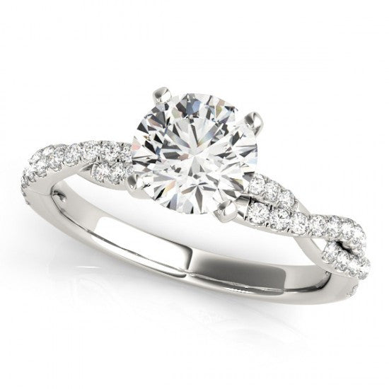 Alecia Trilogy Diamond Engagement Ring With 0.4 Carat Heart Shape Natural Diamond