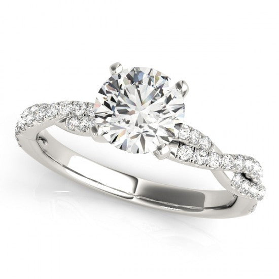 Alecia Trilogy Diamond Engagement Ring With 0.35 Carat Heart Shape Natural Diamond