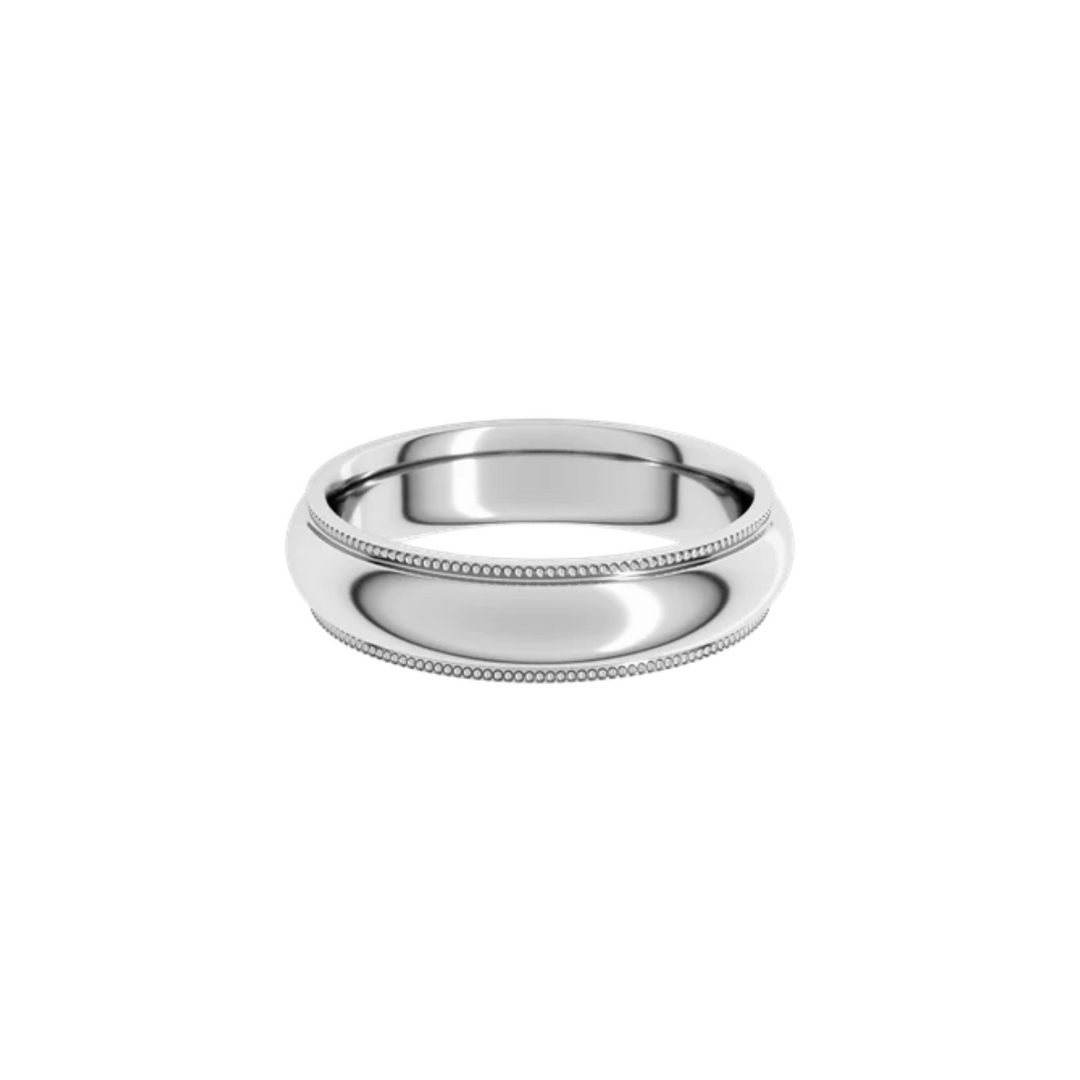 Milgrain Edge Wedding Band 5mm