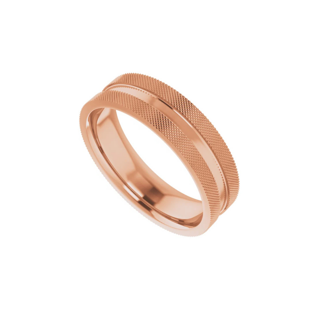 Knurled Edge Flat Band 6mm