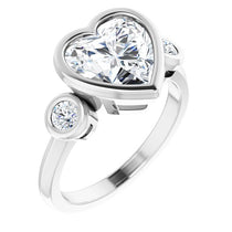 white gold heart