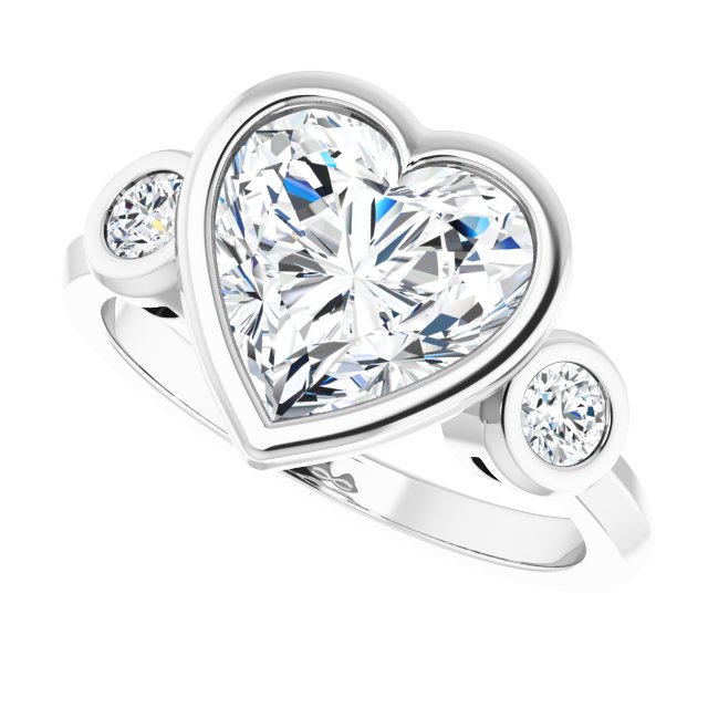 white gold heart