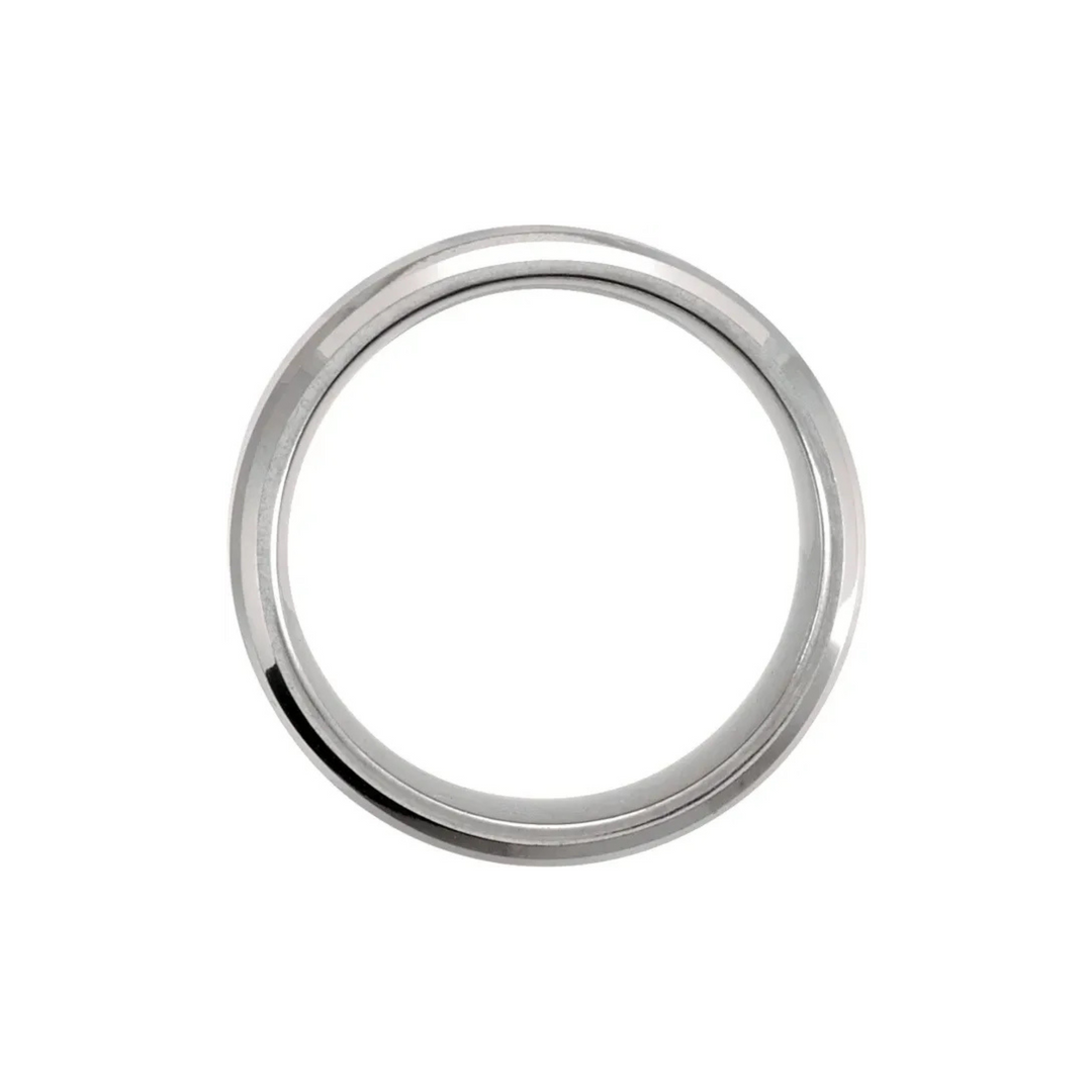Tungsten Beveled Edge With Satin Center 8mm