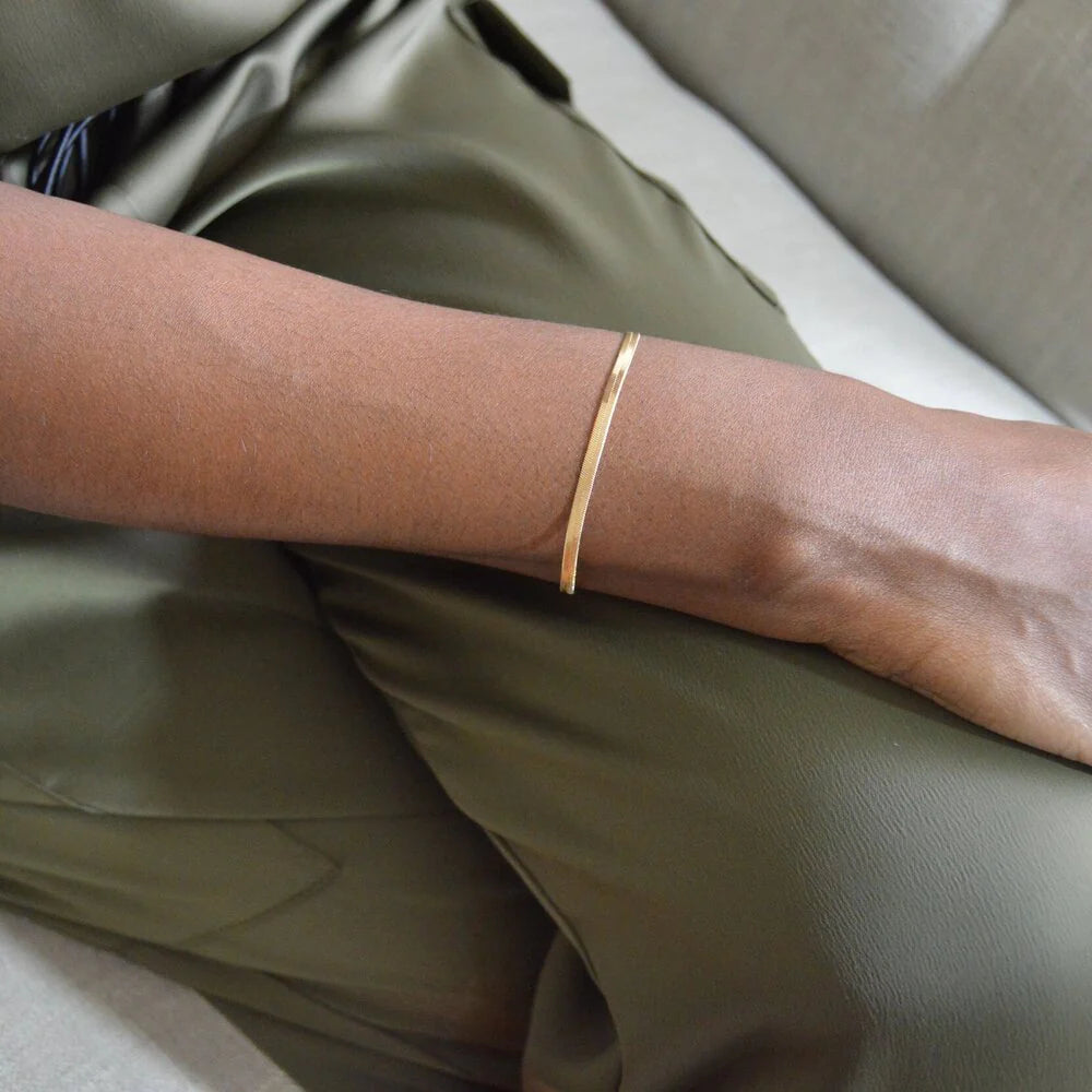 14K Herringbone Bracelet