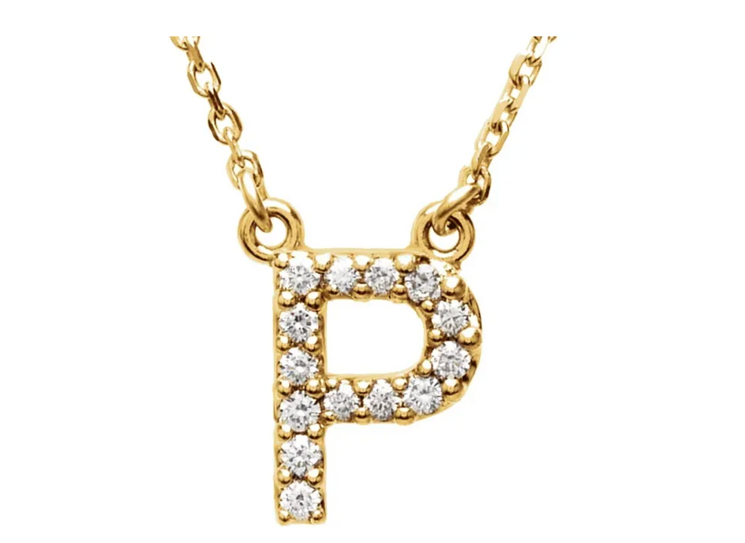 Diamond Single Initial Necklace